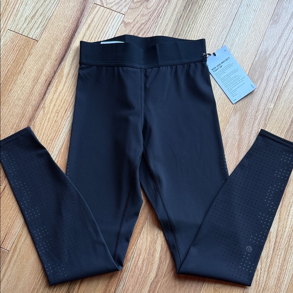 NWT lululemon athletica Soulcycle Black Performance Leggings with Perforated